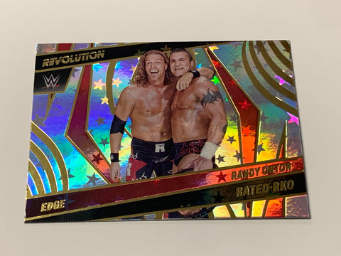 Randy Orton & Edge 2022 Panini Revolution Rated-RKO ASTRO Parallel Card #143
