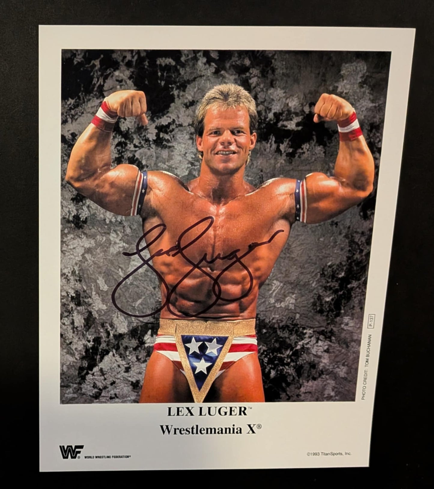 Lex Luger Pose 4 Signed Photo COA