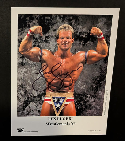 Lex Luger Pose 4 Signed Photo COA