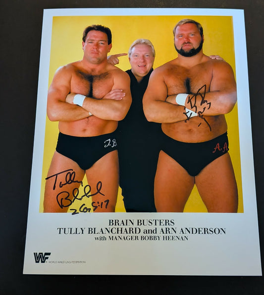 Brain Busters (Tully Blanchard Arn Anderson) Dual Signed Photo COA