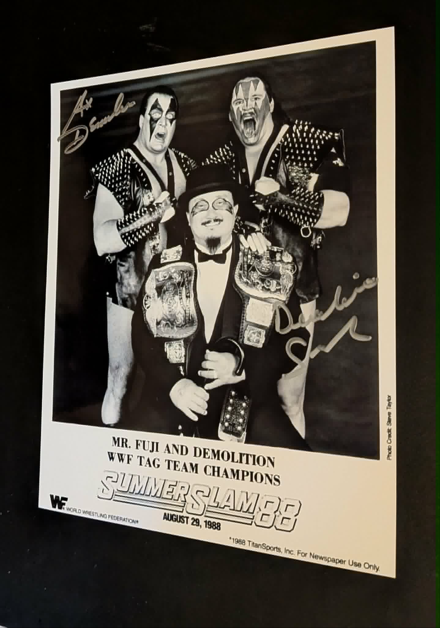 Demolition Ax & Smash Pose 12 Dual Signed Photo COA