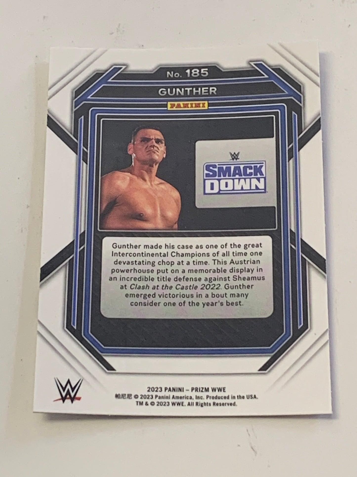 Gunther 2022 WWE Panini Prizm Card