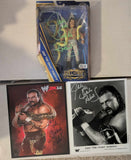 HOLIDAY SPECIAL JAKE ROBERTS 3 LOT Signed Photos + Elite Figure! BAS COA