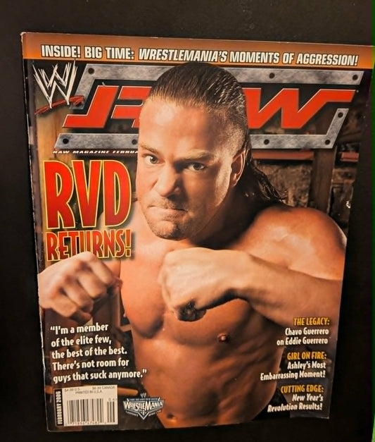 WWE RAW Magazine February 2006 Rob Van Dam w/poster