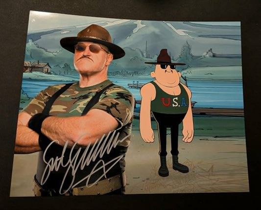 Sgt Slaughter Pose 1 Camp WWE Signed Photo COA