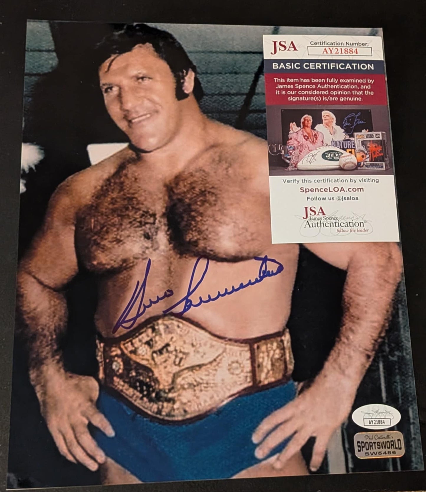 Bruno Sammartino Signed Photo JSA COA