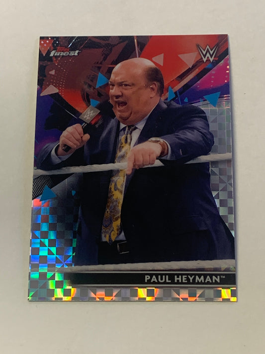 Paul Heyman 2021 WWE Topps Finest X-Fractor Refractor Card