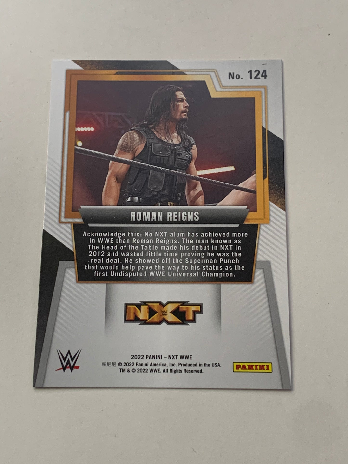 Roman Reigns 2022 Panini WWE NXT #124