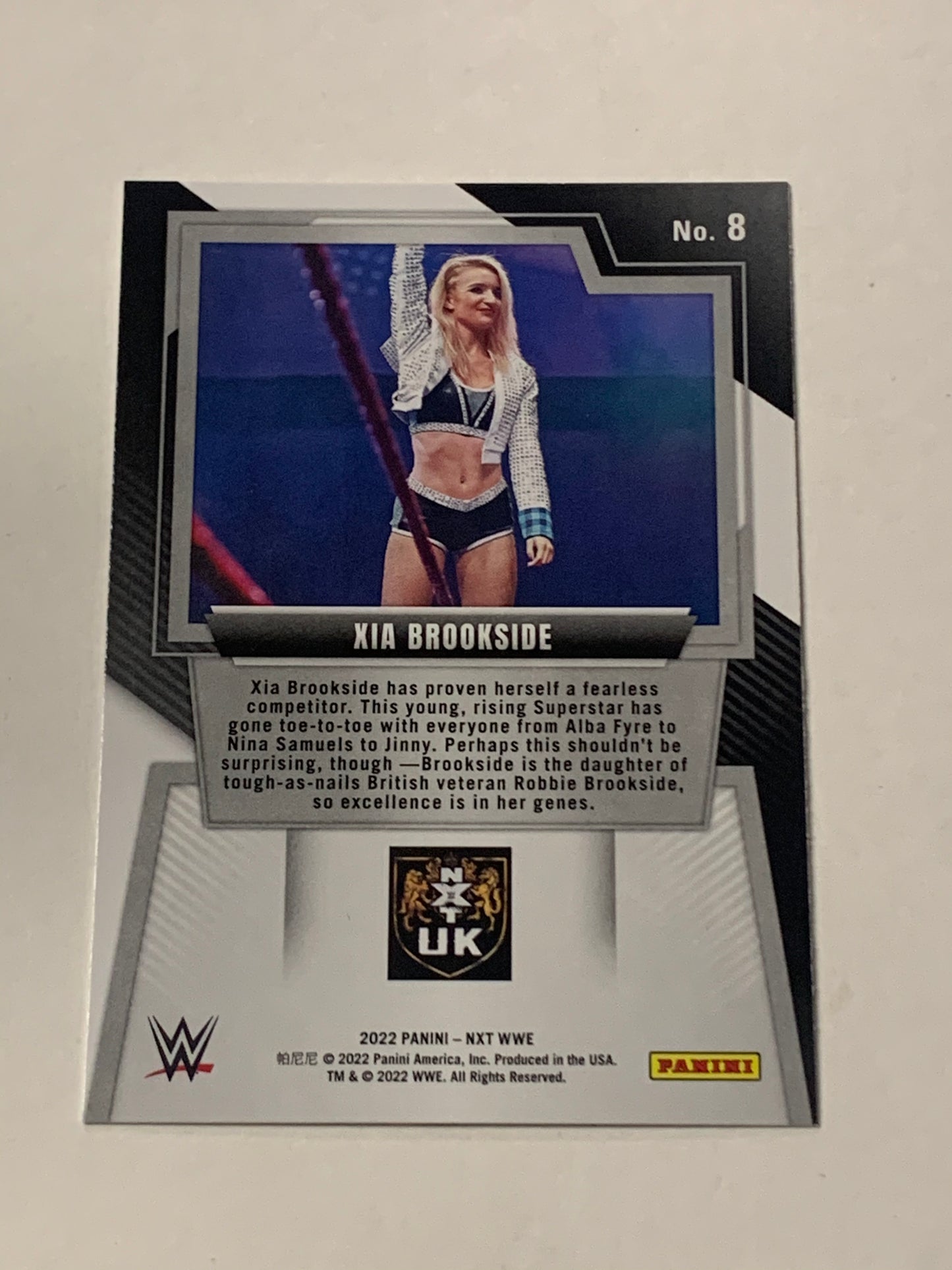 ia Brookside 2022 WWE NXT UK Panini ROOKIE Card
