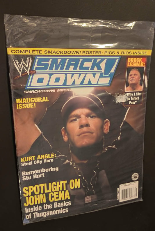 WWE SmackDown Magazine Holiday 2003 John Cena Brock Lesnar Inaugural Issue Sealed
