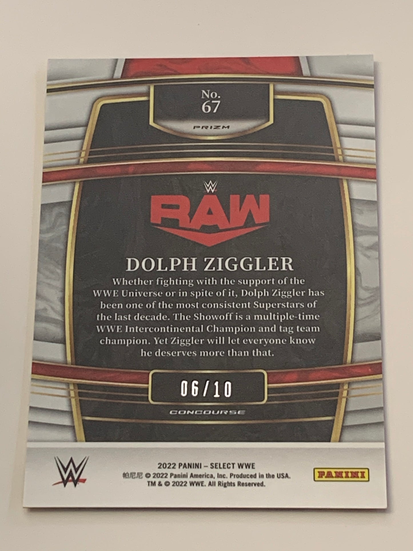 Dolph Ziggler 2022 Select GOLD WAVE FLASH Concourse PRIZM #6/10