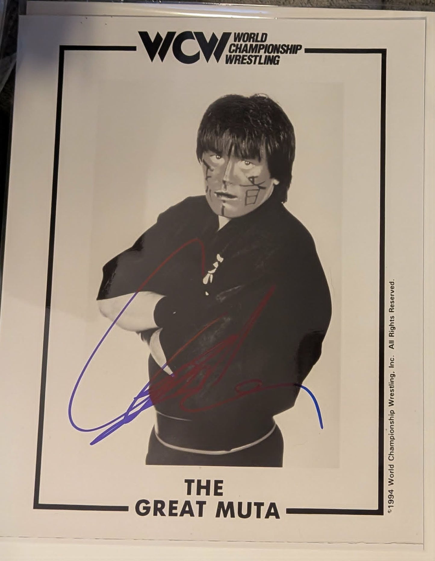 Great Muta Pose 5 WCW Signed Photo COA