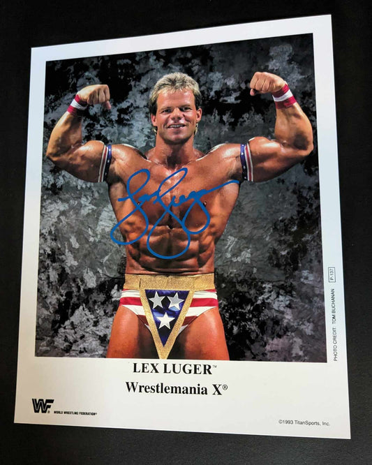 Lex Luger Pose 4 Wrestlemania X Signed Photo COA