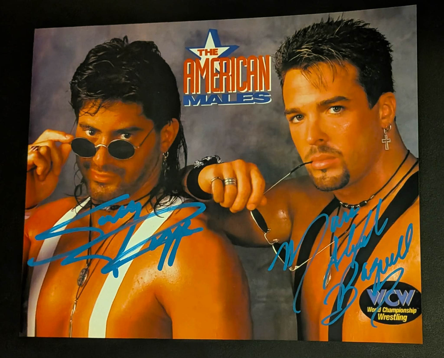 Buff Bagwell & Scotty Riggs American Males Dual Signed Photo (Tough To Find)