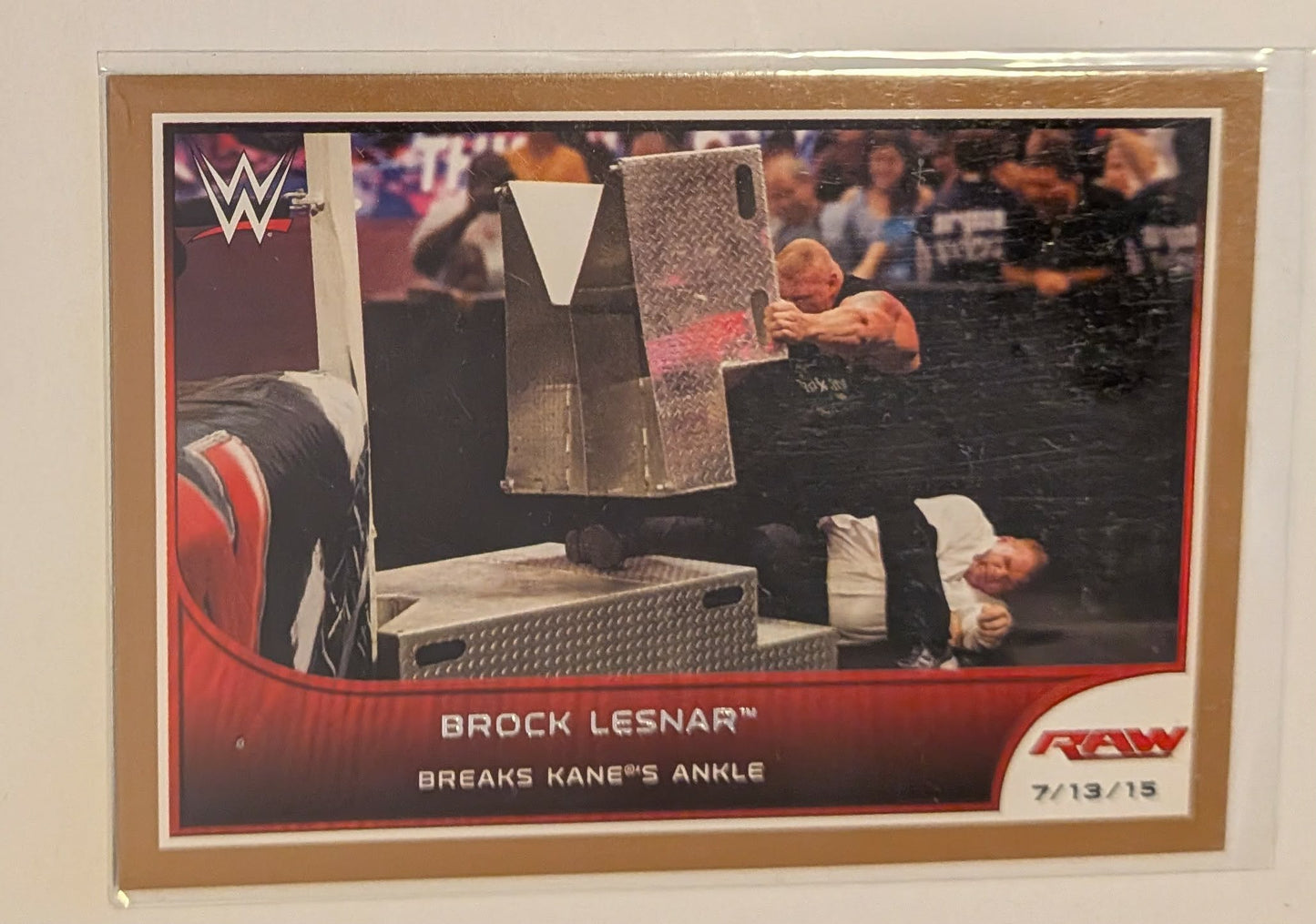 Brock Lesnar 2016 Topps WWE Road to WrestleMania Bronze #60 Breaks Kane's Ankle