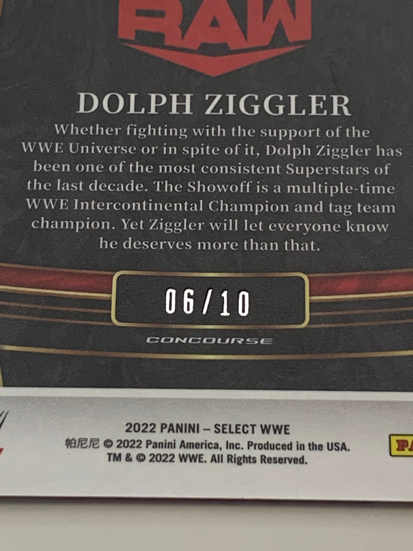 Dolph Ziggler 2022 Select GOLD WAVE FLASH Concourse PRIZM #6/10