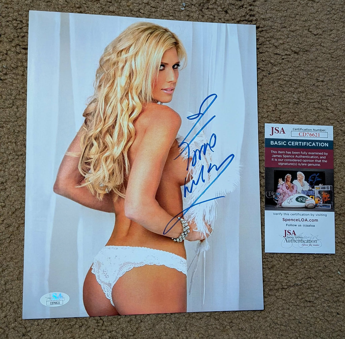 Torrie Wilson Signed 8.5x11 Photo JSA COA