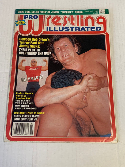 Pro Wrestling Illustrated Magazine November 1982 Hogan (Jimmy Snuka Poster)