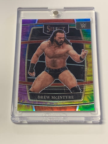 Drew McIntyre 2022 WWE Select “Mezzanine” Tie-Dye Prizm Refractor Card #14/25