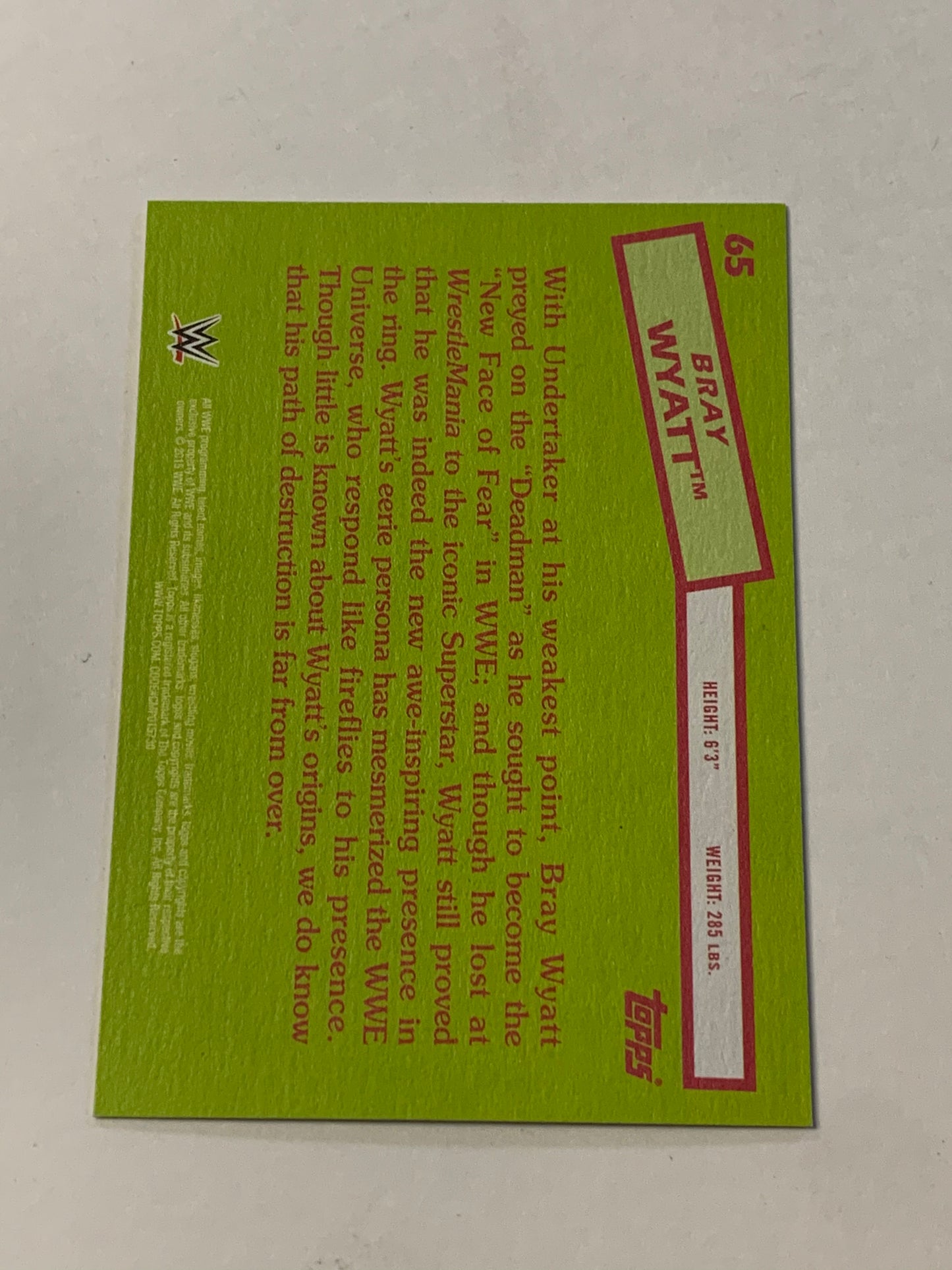Bray Wyatt 2015 WWE Topps Heritage Card