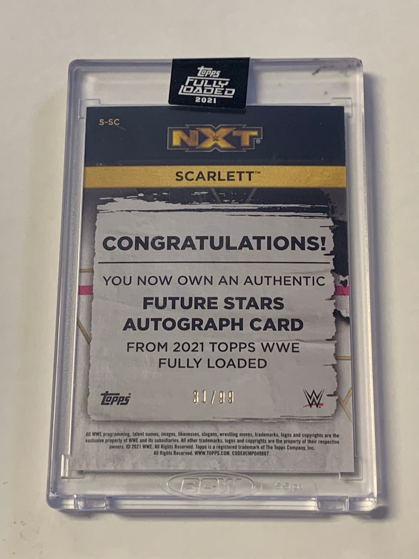 Scarlett 2021 WWE NXT Topps Fully Loaded Autograph Card #31/99