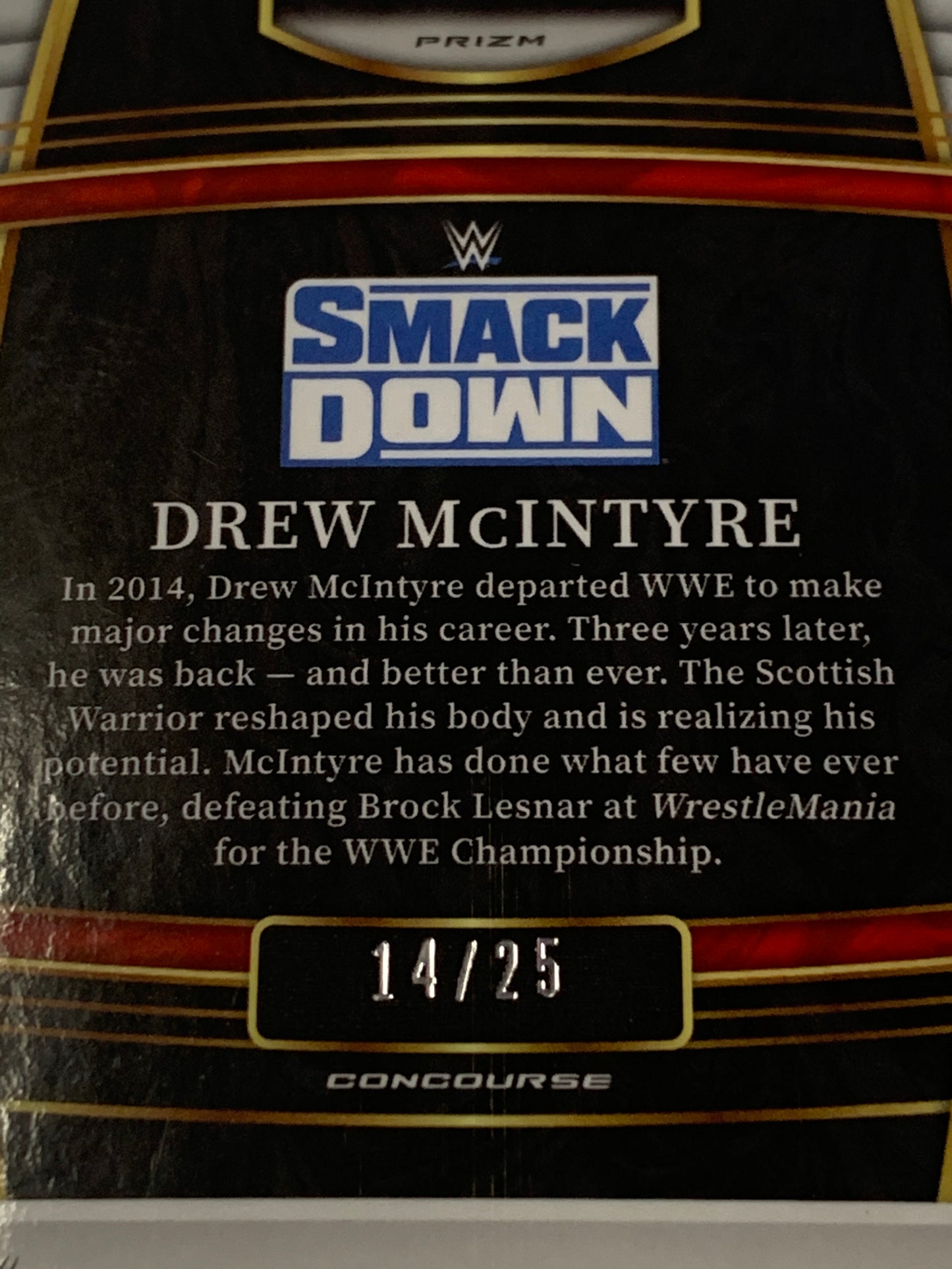 Drew McIntyre 2022 WWE Select Mezzanine Tie-Dye Prizm Refractor #14/25