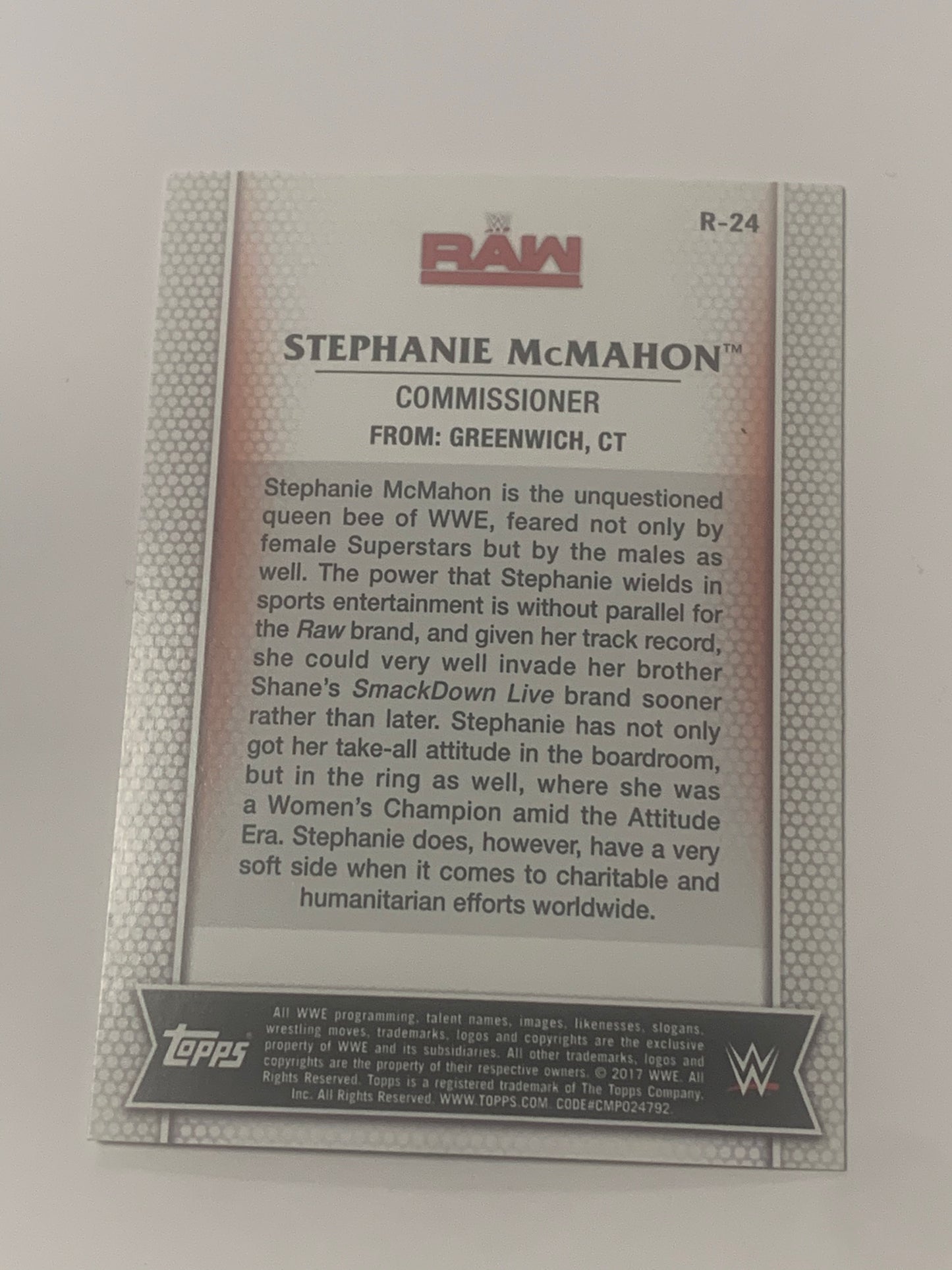Stephanie McMahon 2017 WWE Topps R-24