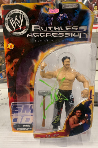 Tajiri SIGNED WWE Jakks Ruthless Aggression Action Figure (Comes w/COA)