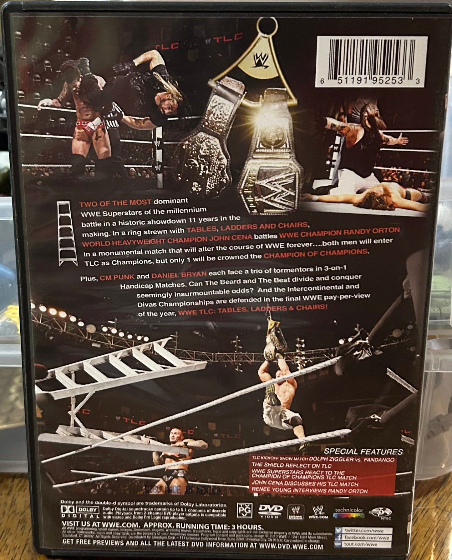 * WWE “TLC Tables, Ladders & Chairs 2013” DVD (Randy Orton, John Cena & much more)