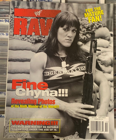 WWE RAW Magazine Oct. 1998 Featuring a Double Sided poster of Chyna Inside