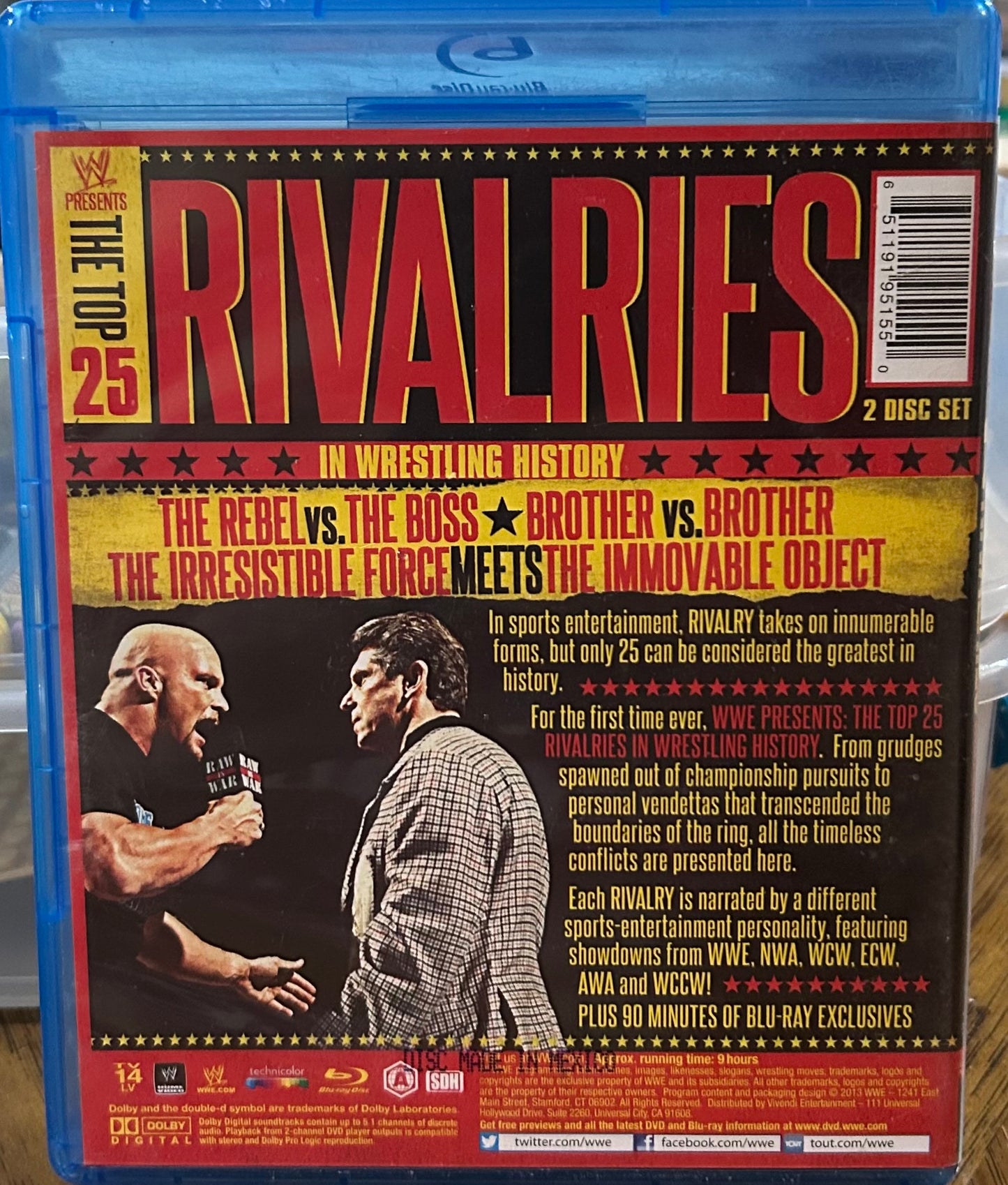 * WWE “The Top 25 Rivalries in Wrestling History” Blu-rey (2-Disc set)