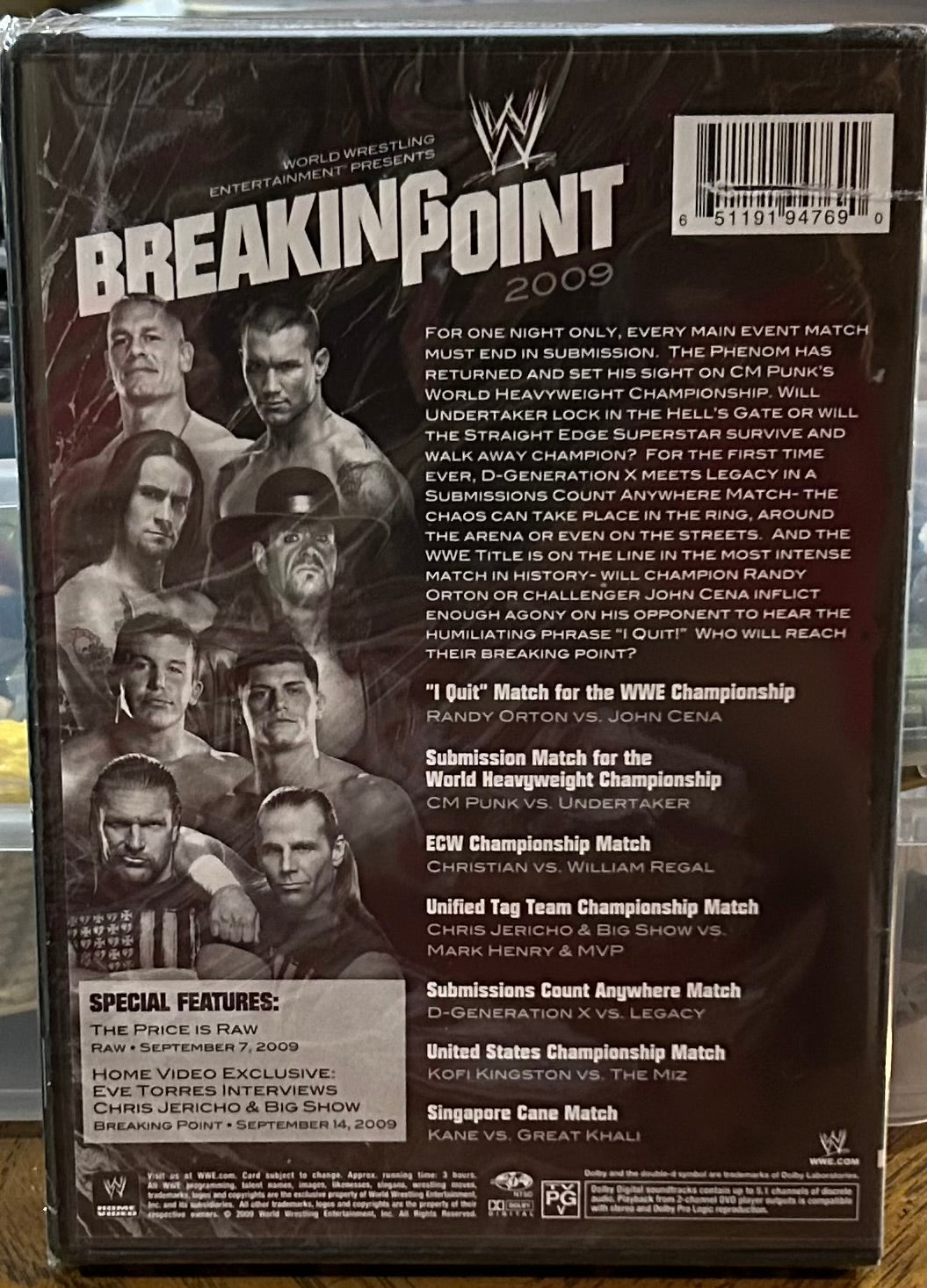 * WWE “Breaking Point 2009” DVD (Sealed)