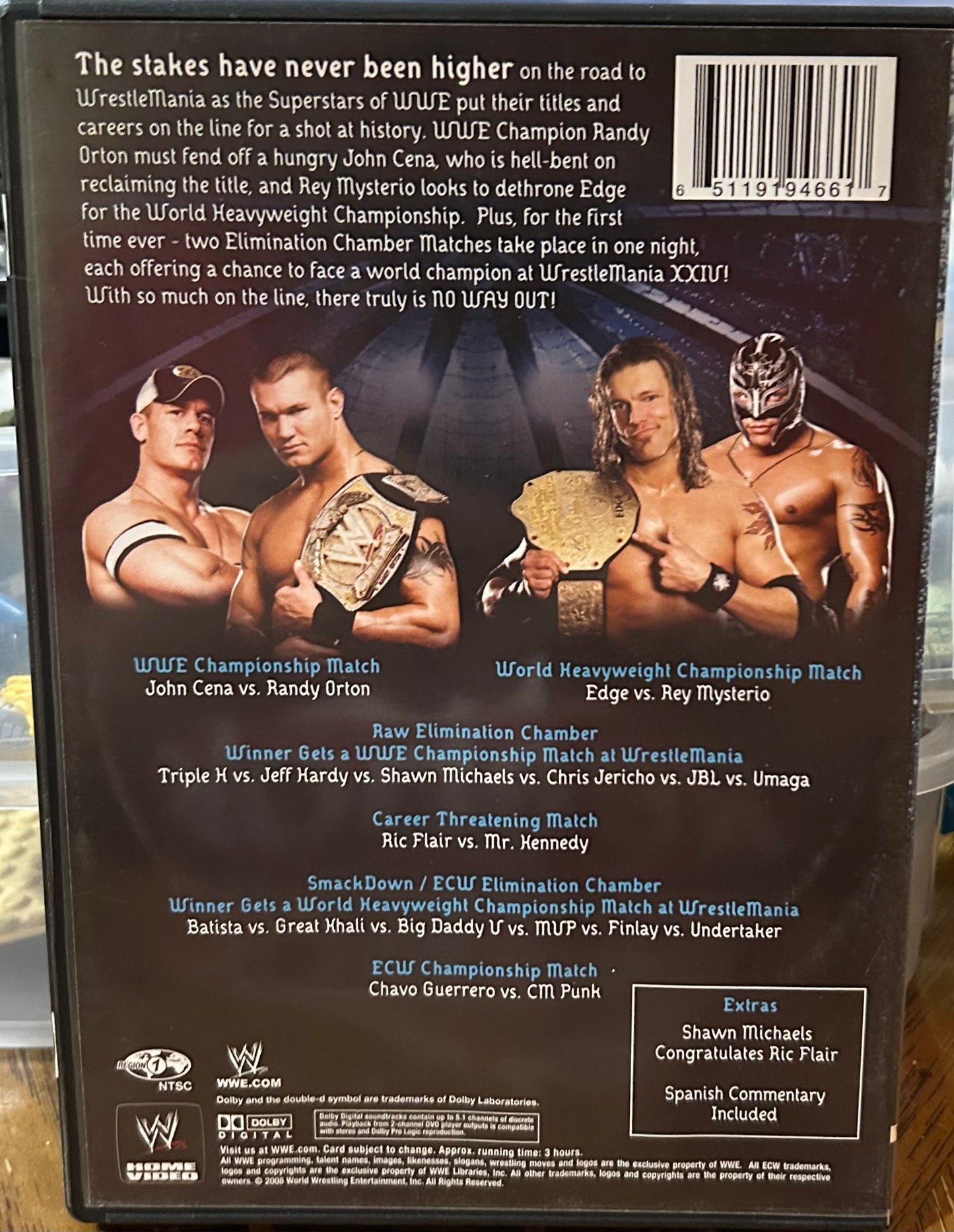 * WWE “No Way Out 2008” DVD (John Cena, Orton, Edge & so much more)