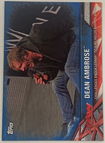 Dean Ambrose 2017 WWE Topps Blue Parallel Card #54/99 (Only 99 Made)