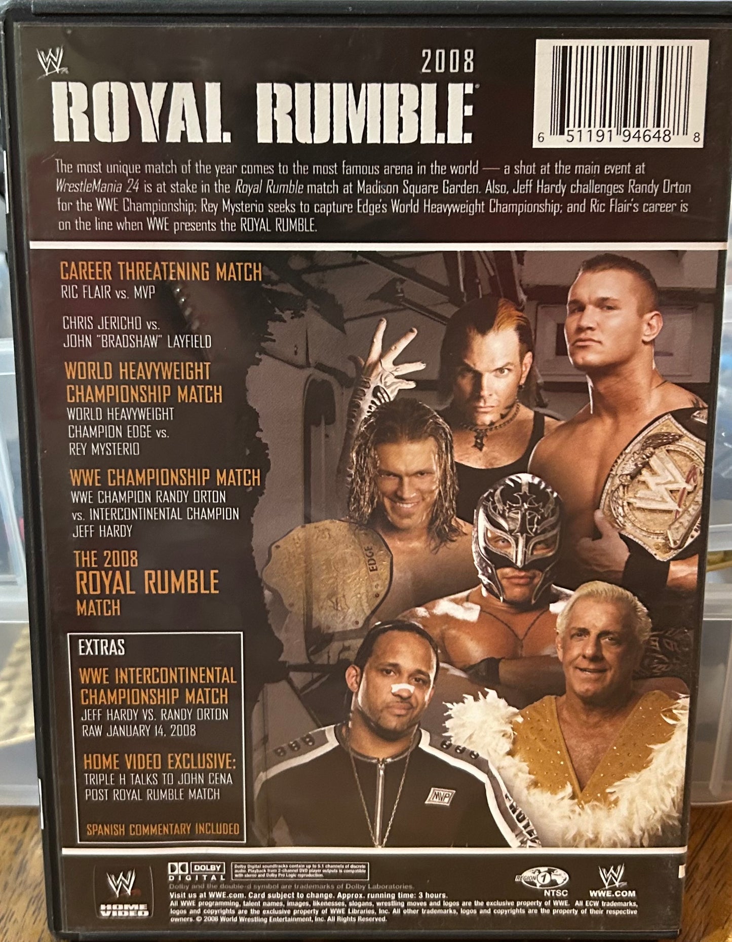 * WWE “Royal Rumble 2008” DVD (Jeff Hardy, Ric Flair, Orton & so much more)