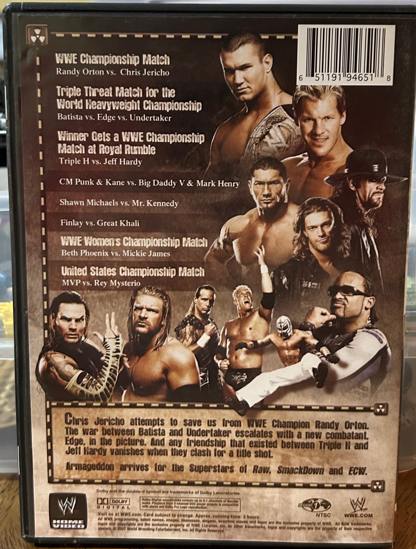 * WWE “Armageddon 2007” DVD (Undertaker, Jericho, Jeff Hardy & so much more)