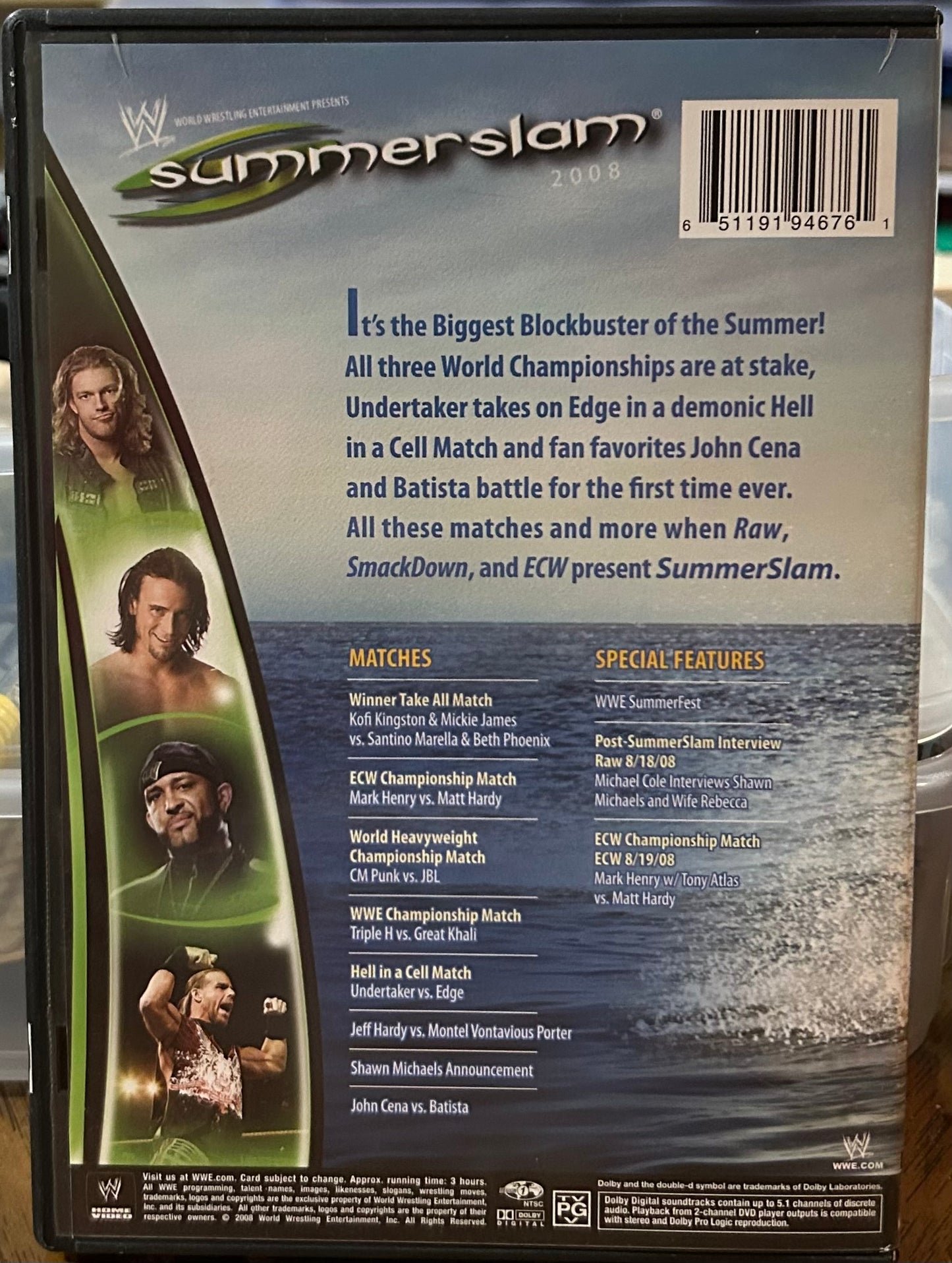 *WWE “Summer Slam 2008” DVD(Cena, Batista, Shawn Michaels & so much more)