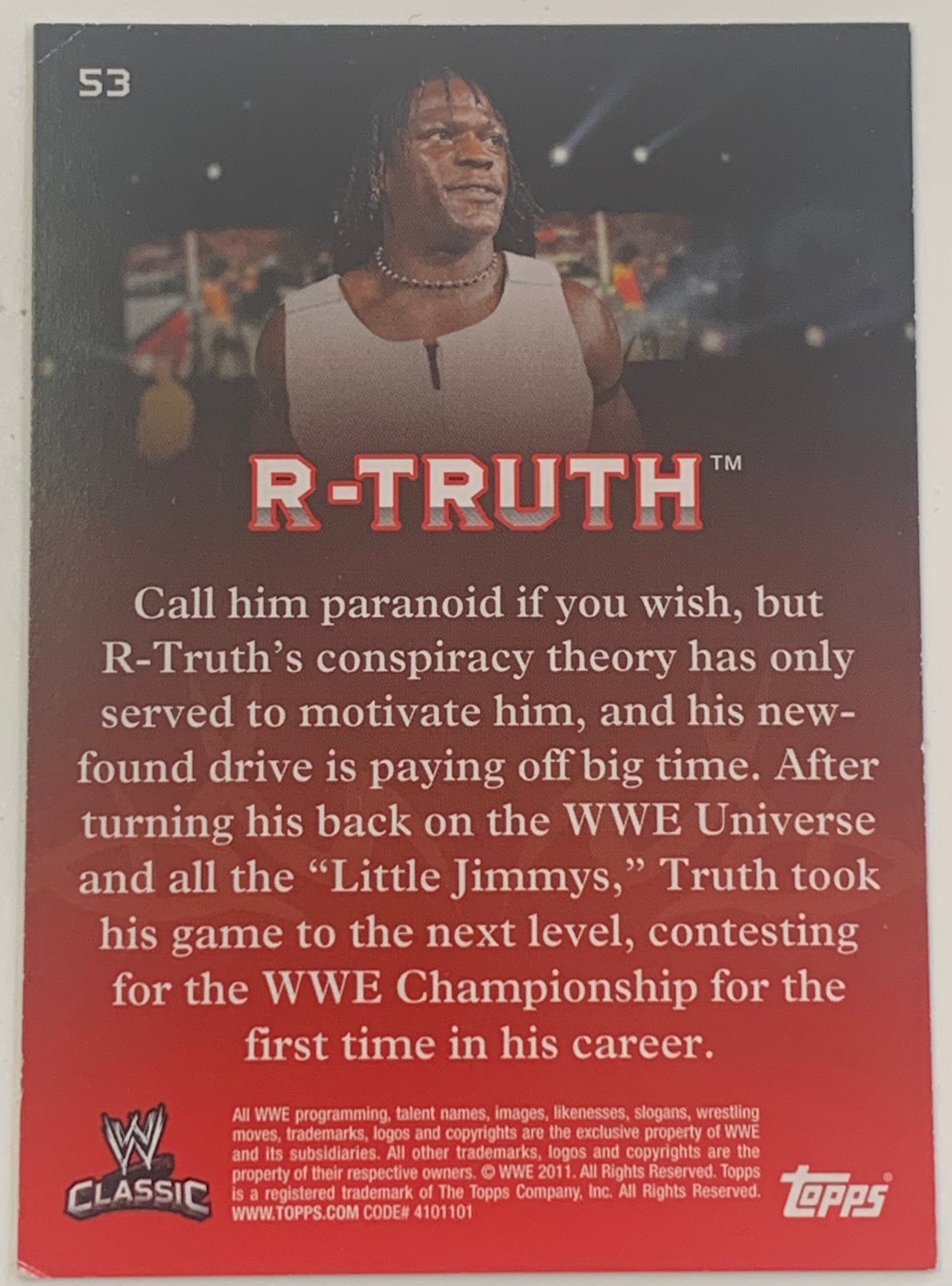 R-Truth 2011 WWE Topps Classic Card