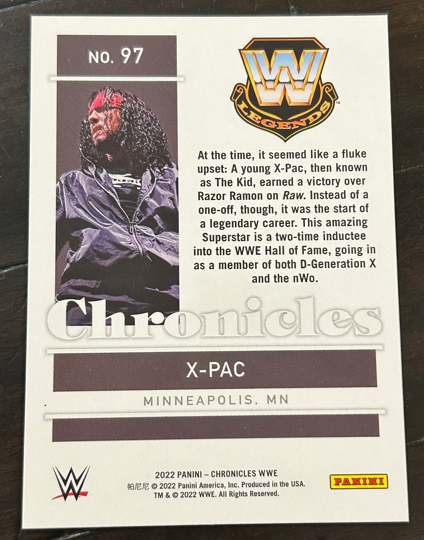 X-Pac 2022 WWE Panini Chronicles Card