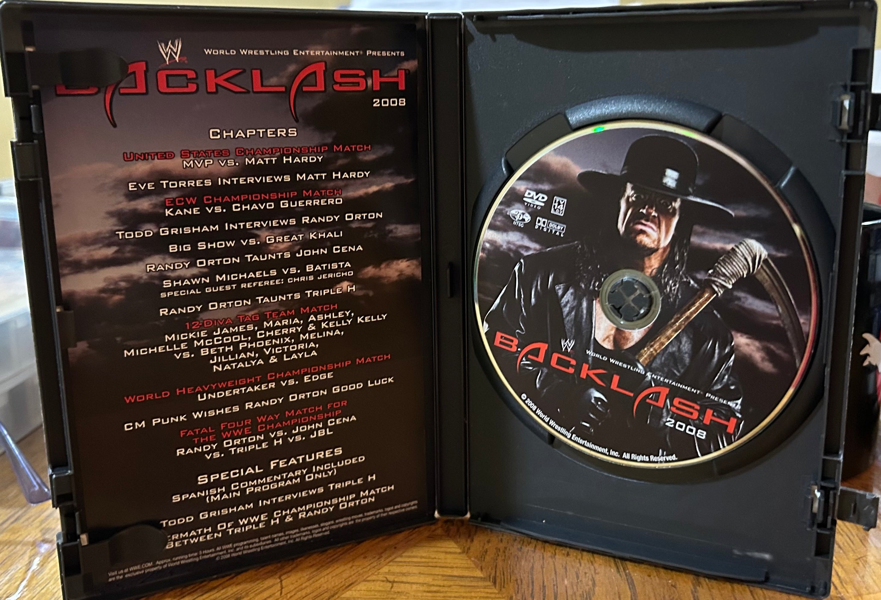 WWE “Backlash 2008” DVD (The Undertaker, Cena, Triple H) – The