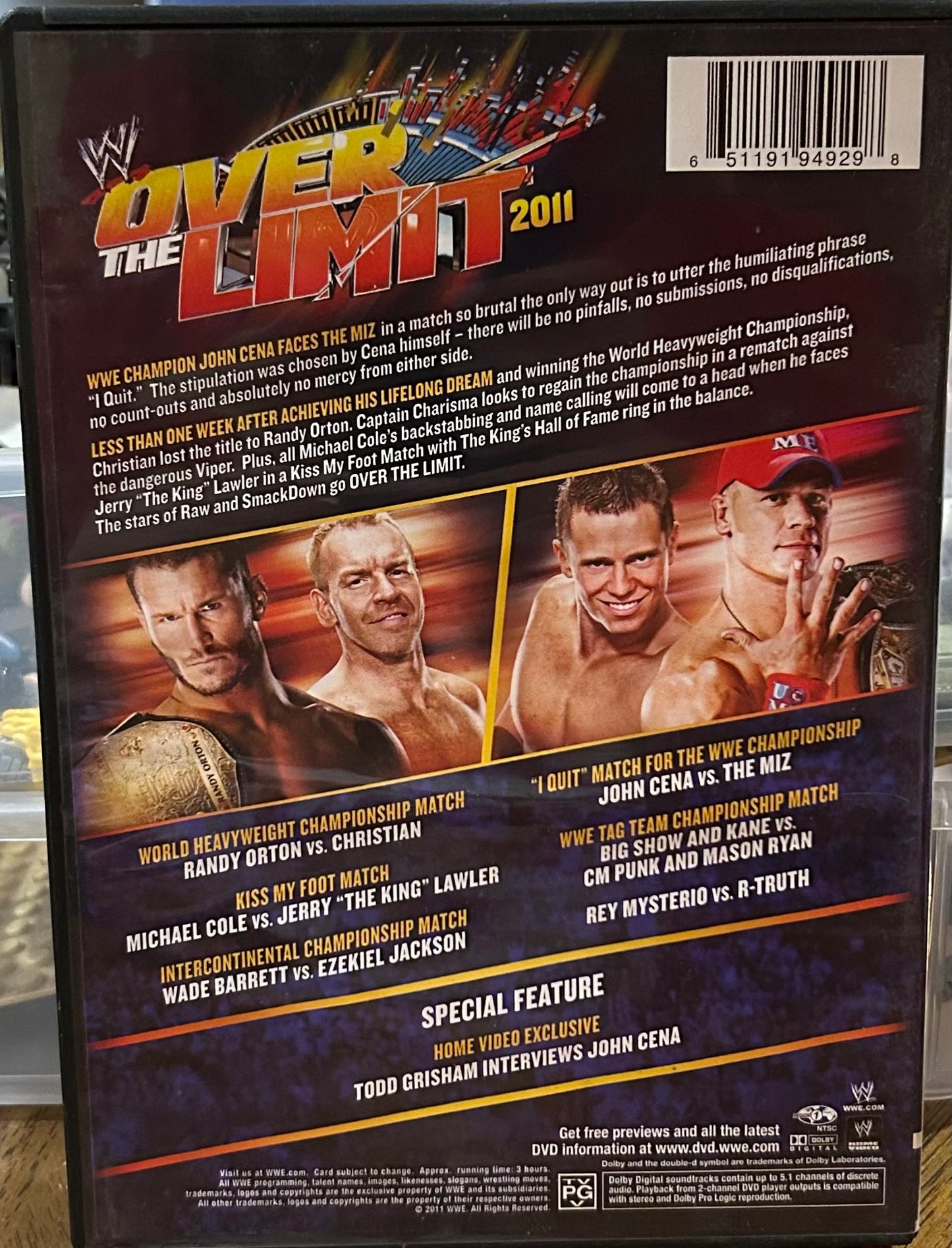 *WWE “Over The Limit 2011” DVD (Christian, Orton, John Cena & so much more)