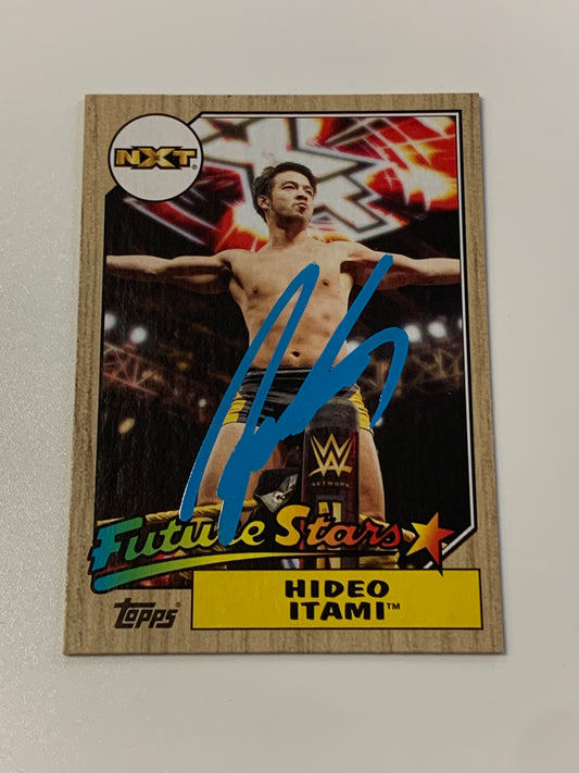 Hideo Itami aka KENTA SIGNED 2017 WWE NXT Topps FUTURE STARS RC COA