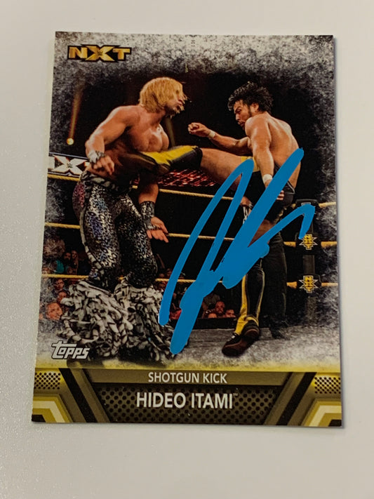 Hideo Itami aka KENTA 2017 WWE NXT SIGNED Topps Card COA