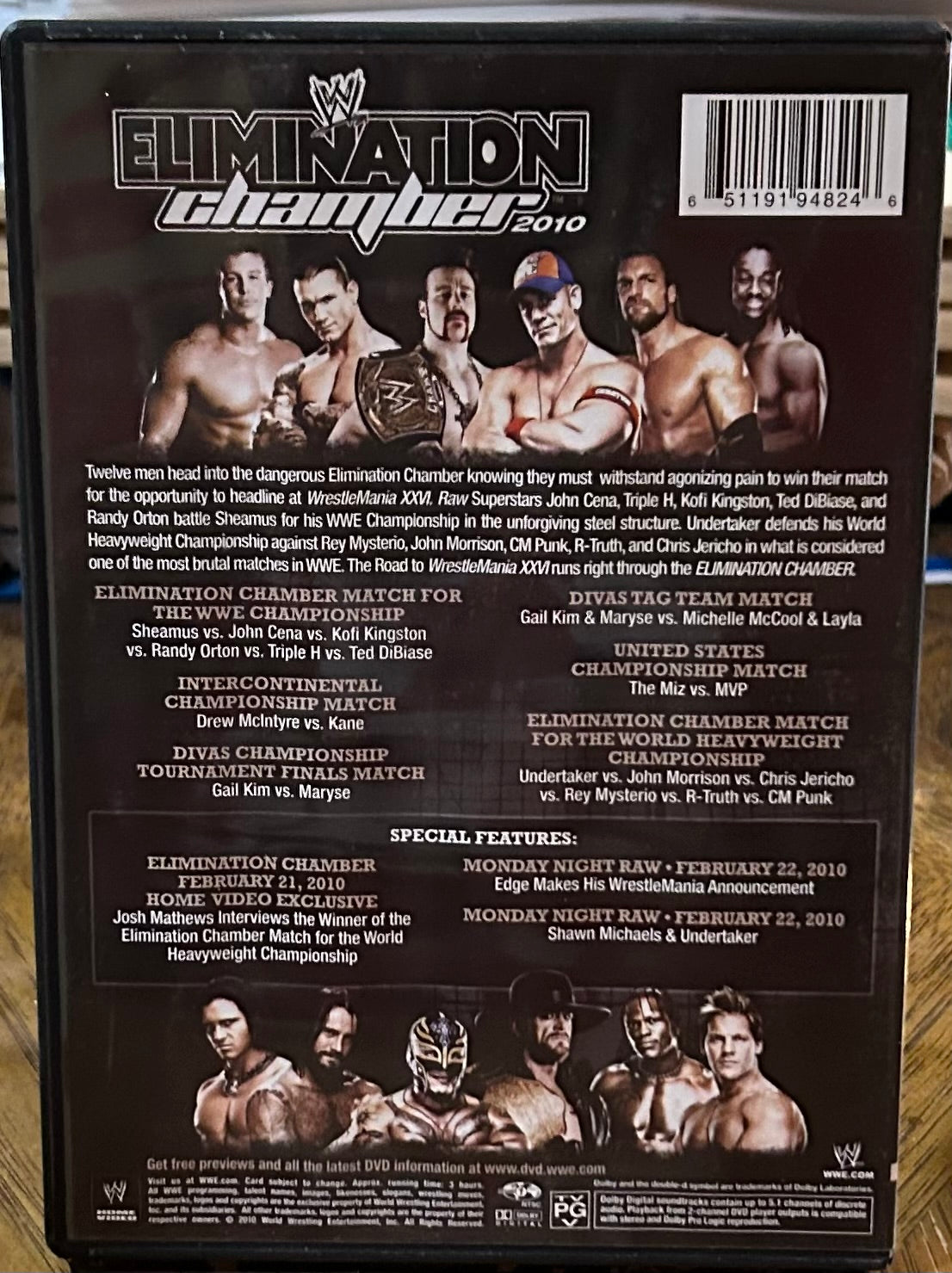 *WWE “Elimination Chamber 2010” DVD (Cena, Sheamus, Batista & so much more)