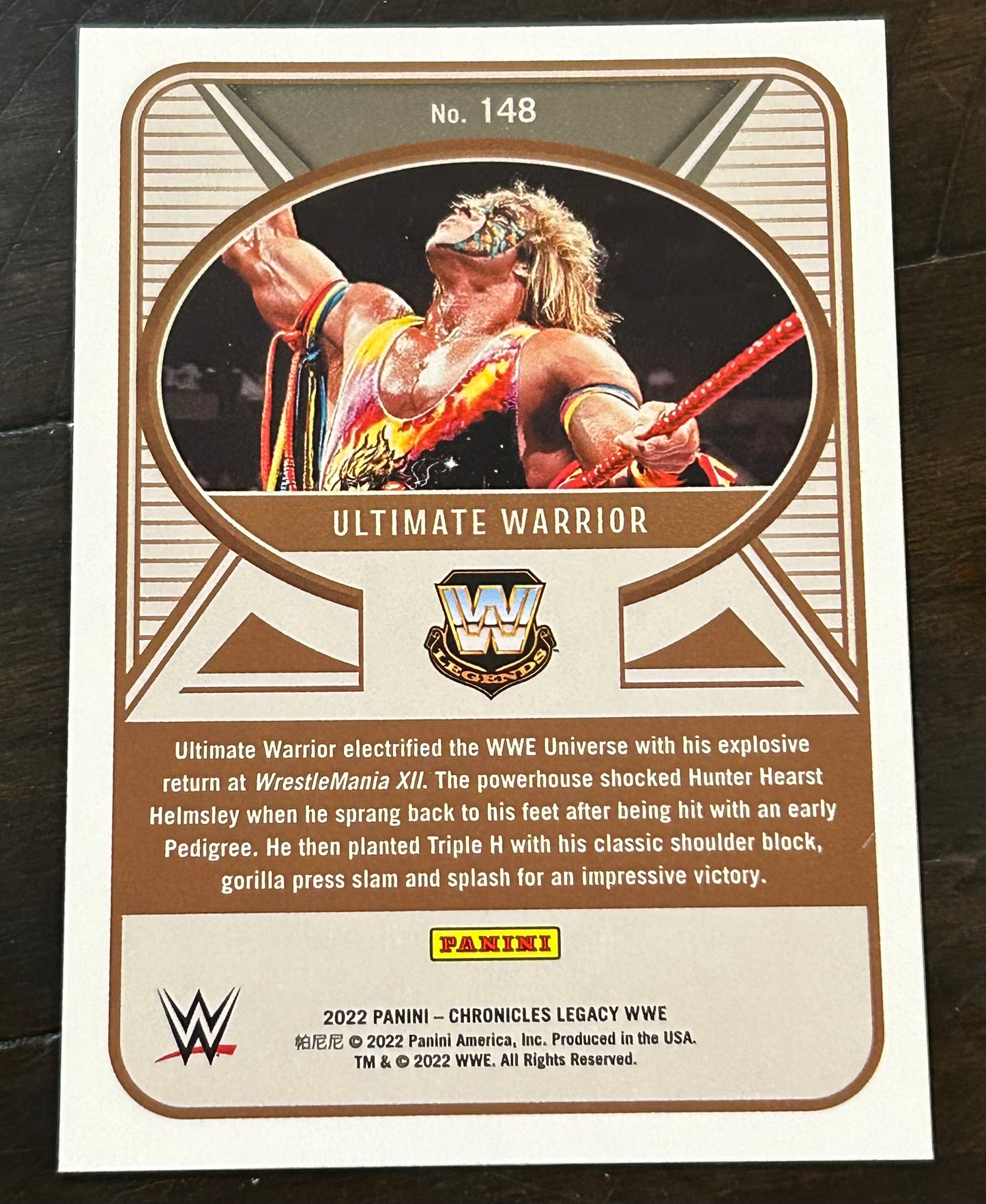 Ultimate Warrior 2022 WWE Panini Chronicles Legacy Card