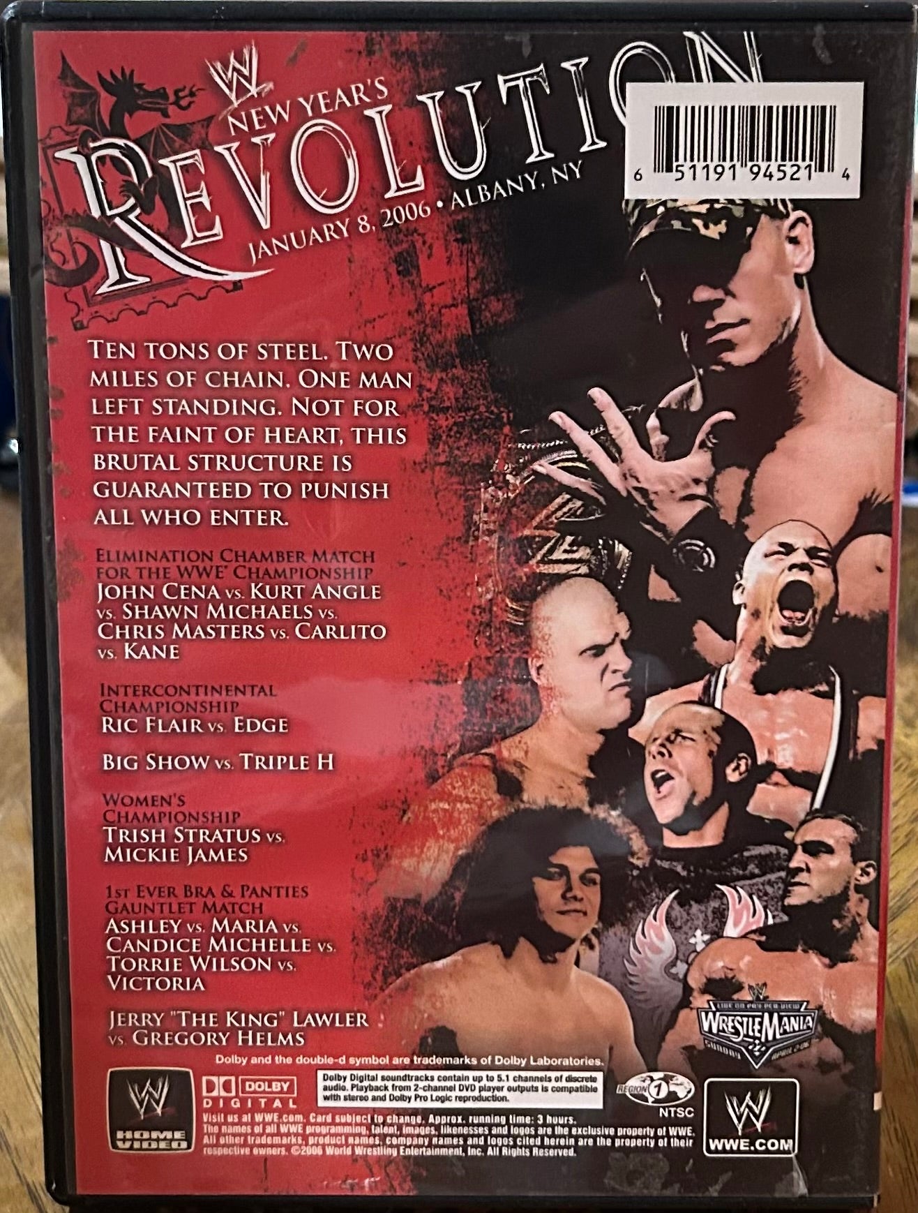 * WWE “New Year’s Revolution 2006” DVD (Cena, Angle, Shawn Michaels & so much more)