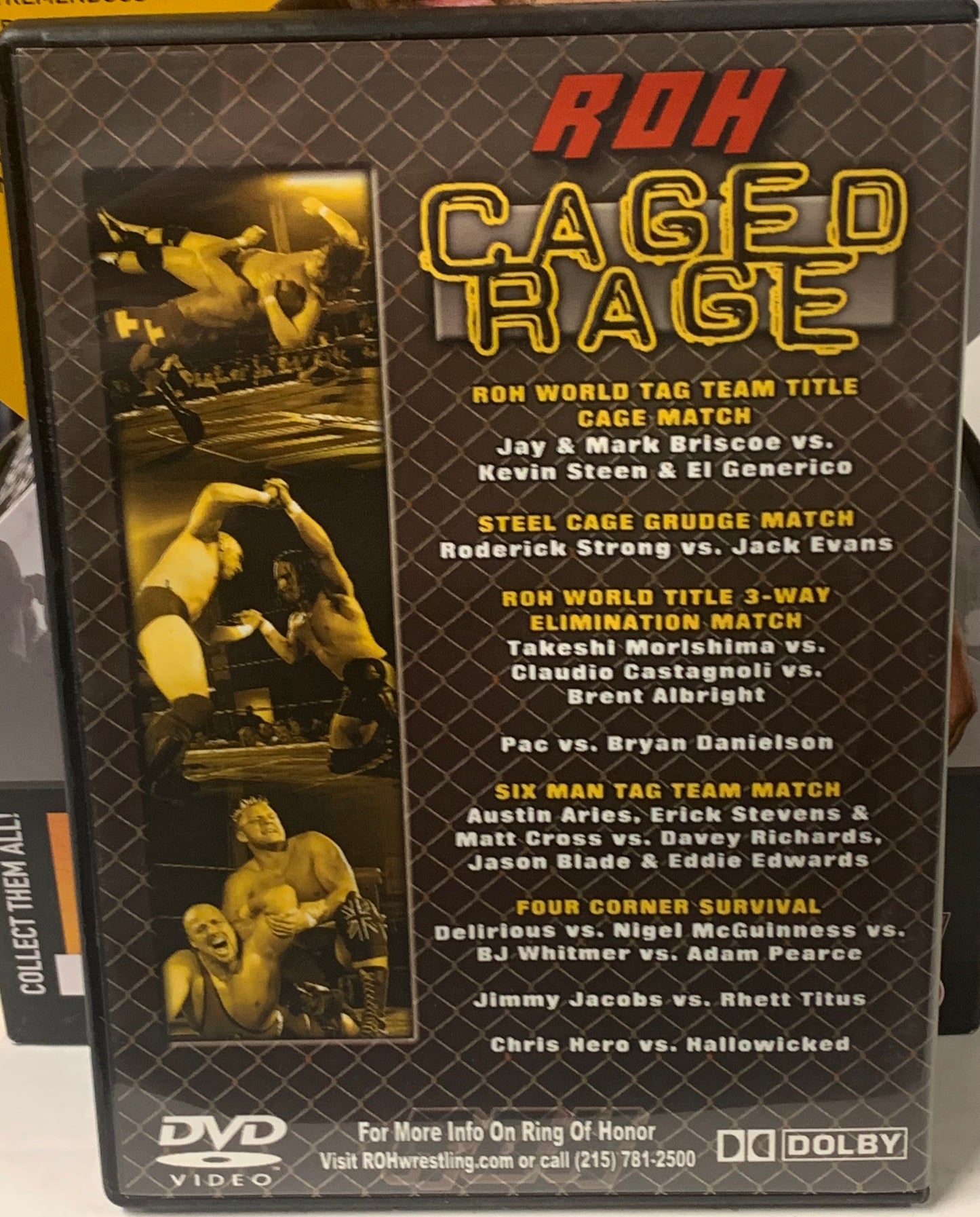 ROH Ring of Honor DVD “Caged Rage” 8/24/07 (Briscoes, Steen, Generico, Takeshi)