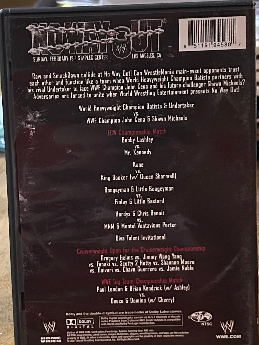 WWE “No Way Out 2007” DVD (Batista, Undertaker, Kane) – The