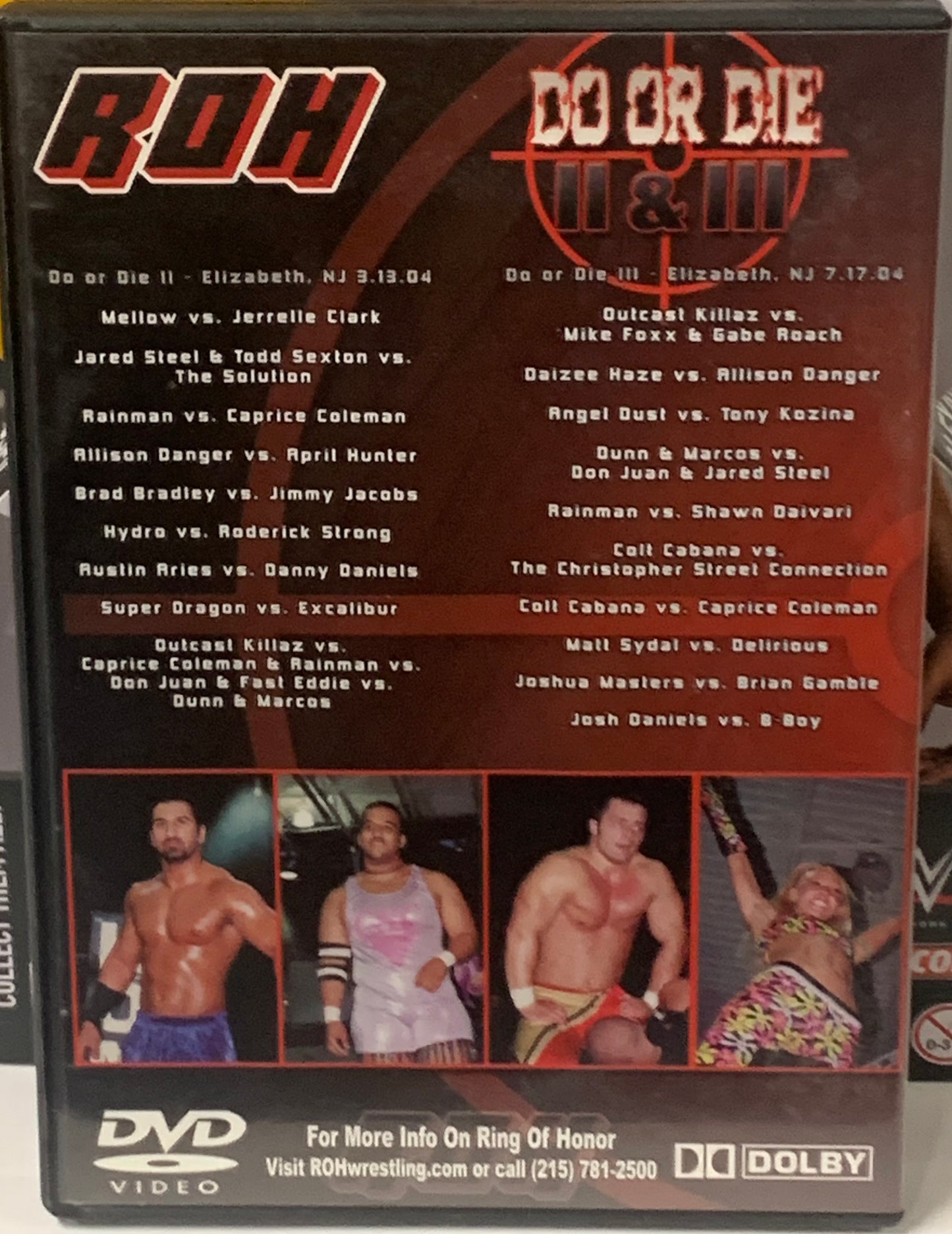 ROH Ring of Honor DVD Do or Die Vol 2 & 3 Super Dragon, Excalibur, R Strong,