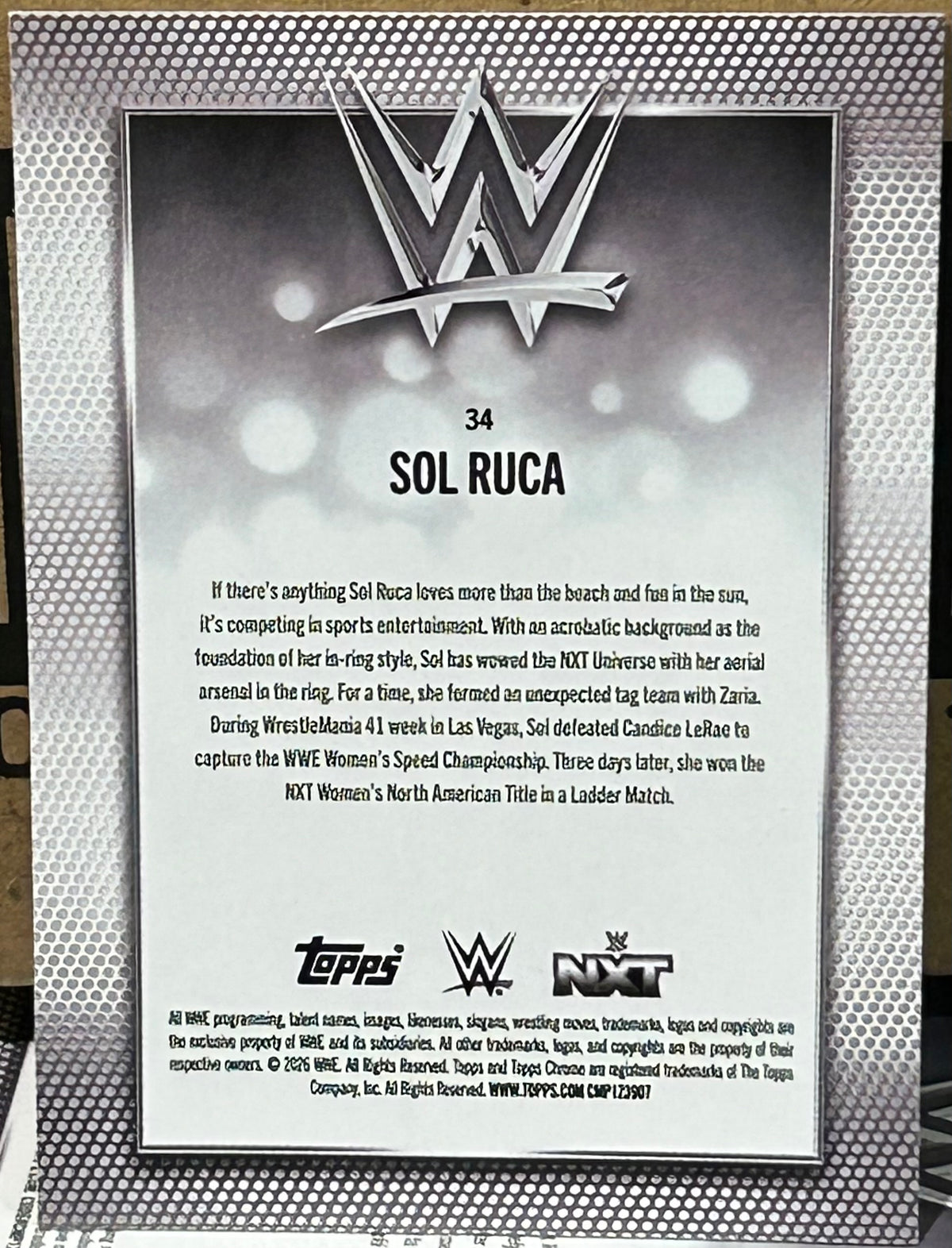 Sol Ruca Card + Sol Ruca 2026 WWE Topps Chrome Card – The Wrestling Universe